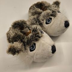 Kids Slippers Wolf Design  Size 28/29