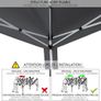3x3m Popup Gazebo Marquee Party Tent Pavilion Grey with 4 Sides Image 5