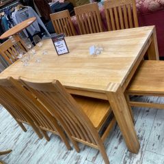 Solid Oak table and 8 chairs