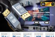 CableDeconn 5M Premium DisplayPort 1.4 UHD/3D 8K (7680x4320@60Hz) 32.4Gbps (Aluminum Alloy/Nylon Braided/Gold Plated) Cable (Brand New/Warranty)