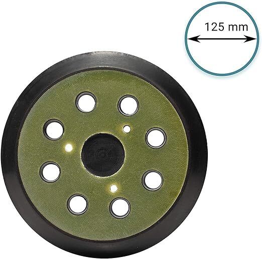 GLASS POLISH 12717 | Random Orbit Sander Backing Pad, Sanding Backer with Hook and Loop 125 mm