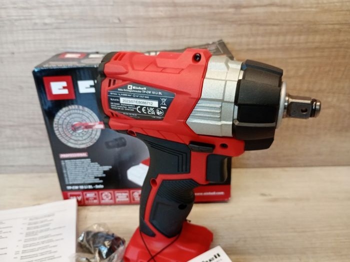 Einhell Professional Cordless Impact Wrench TP-CW 18 Li BL Solo Power X-Change (18 V, 215 Nm, Brushless, External Square Socket, Bit Adapter, LED Light, Battery Not Included)