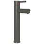 Bathroom Sink with Tap and Push Drain Brown Tempered Glass Image 2