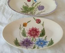 A Pair of E Radford Art Deco Hand Painted Plates