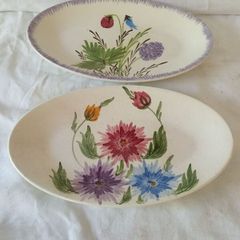 A Pair of E Radford Art Deco Hand Painted Plates