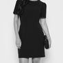 Black Short Sleeve Tailored Shift Dress, NEXT, Size 10 Image 2