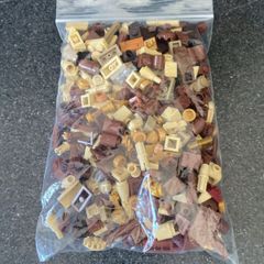 LEGO brown and tan pieces