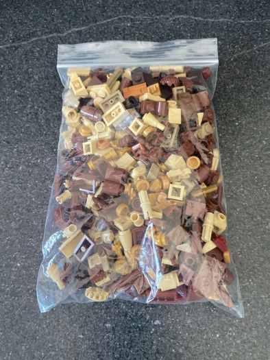 LEGO brown and tan pieces