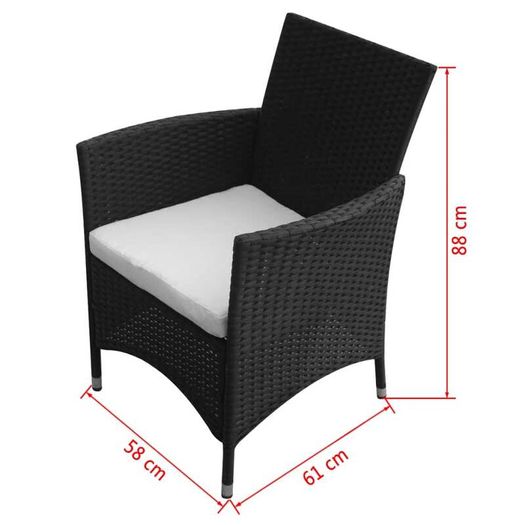 9 Piece Rattan Garden Dining Set with Cushions