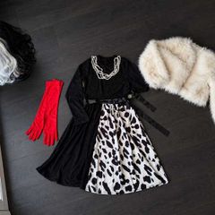 Cruella de Vil fancy dress costume set