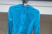 Zipped up blue top