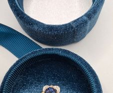 9 ct  blue sapphire and diamond ring size N