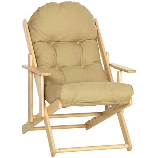 Accent chair, Recliner, Adjustable backrest, Beech wood frame, up to 120 kg, Brown
