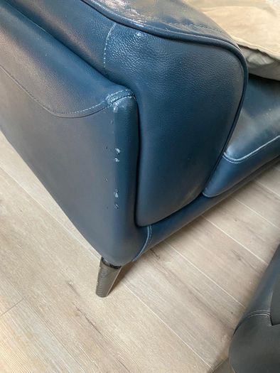 sofa 2 seater  navy leather couch