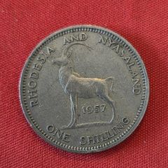 1 Shilling coin from the Federation of Rhodesia and Nyasaland 1957
