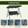 3 Seater Garden Swing Chair Seat with Canopy Grey Image 6