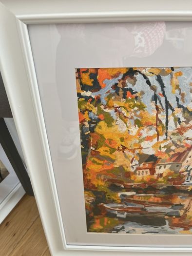 framed painting on canvas