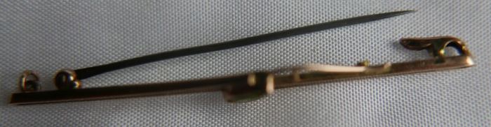 Vintage Edwardian 9ct Gold Bar Brooch With Ametyst 1.7g And Box