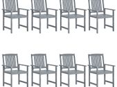 Garden Chairs 8 pcs Solid Acacia Wood Grey