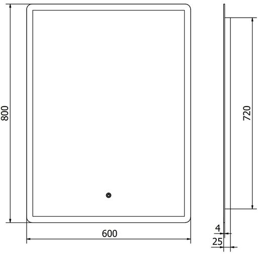 LED Bathroom Mirror 60x80cm Antifog
