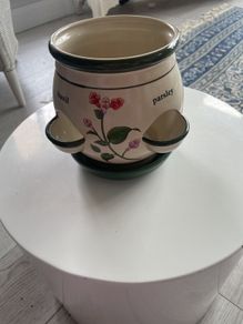 Vintage Ceramic Herb Pot