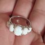 Sterling silver ring with lab opal. Image 6