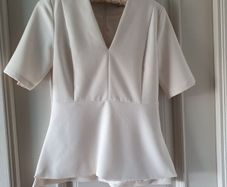 Selected V Neck Top in Ivory