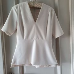 Selected V Neck Top in Ivory