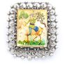 Antique Persian Hand Painted MOP Silver Brooch Image 2