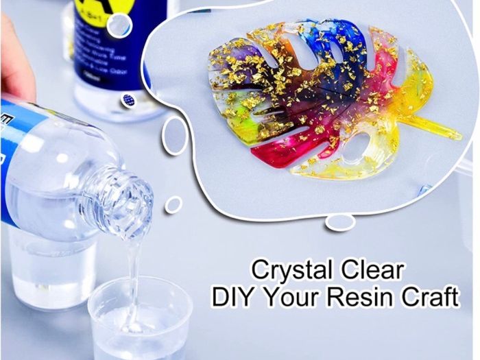 Resin Kit 380ml, Crystal Clear Epoxy Resin, Coating and Casting Resin with Foil Flakes, Resin Color Pigment, Sequins for Artwork, Jewelry Making
