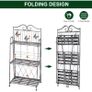 Foldable 3 Tier Plant Stand, Freestanding Metal Flower Display Rack Image 3