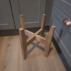 large wooden plant pot stand