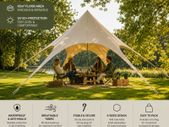 Star Tent 10 x 4 m Gazebo Parasol Sun Canopy made of cotton blend fabric