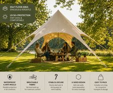 Star Tent 10 x 4 m Gazebo Parasol Sun Canopy made of cotton blend fabric