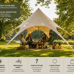 Star Tent 10 x 4 m Gazebo Parasol Sun Canopy made of cotton blend fabric