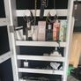 Overview                        white freestanding LED full-length jewelery cabinet mirror Image 10