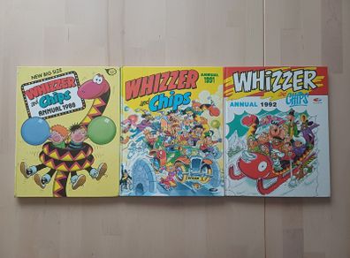Whizzer and Chips Annuals Collection x 3 (Hardback Comic Books 1988, 1991, 1992)