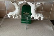 Vintage Pair Belleek China Cornucopia Spill Vase
