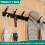 Coat Hooks Wall Mounted, Heavy Duty Coat Racks With 6 Hooks, Modern Hanger Rack for Hanging, Rustproof Clothes Hooks for Bedroom Office Entryway (Black) Image 2