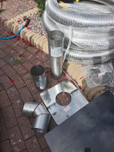 new stove flue liner, heart,fittings etc