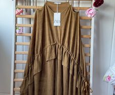 dress bnwt Zara summer dress small khaki shade small