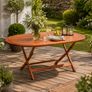 Large Foldable Wooden Garden Table 160cm  FSC Acacia Wood Outdoor Dining Table with Parasol Hole Image 2