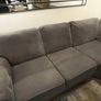 Grey corner sofa with matching footstool Image 3