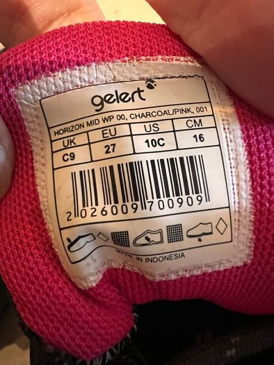 Gelert kids hiking boots, size 9/ EU27
