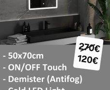 LED Bathroom Mirror Defogger Antifog 50x70cm