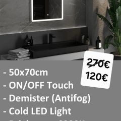 LED Bathroom Mirror Defogger Antifog 50x70cm