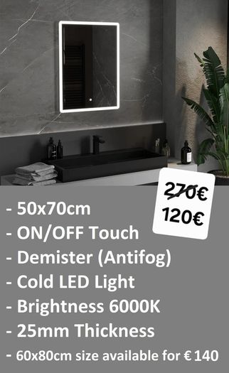 LED Bathroom Mirror Defogger Antifog 50x70cm