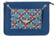 Ruby Shoo "New York" Teal Blue Clutch Crossbody Bag