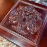 FLASH SALE ! WAS 450 NOW 350 ! A Very Unqiue Cared Stained Wood Chest / Trunk . Image 7