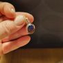 silver pendant with natural stone agate titanium druzy Image 2